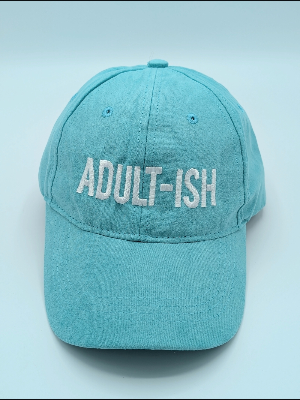 Katydid Unisex Embroidered Cap Teal ADULT-ISH Text One Size Adjustable Closure